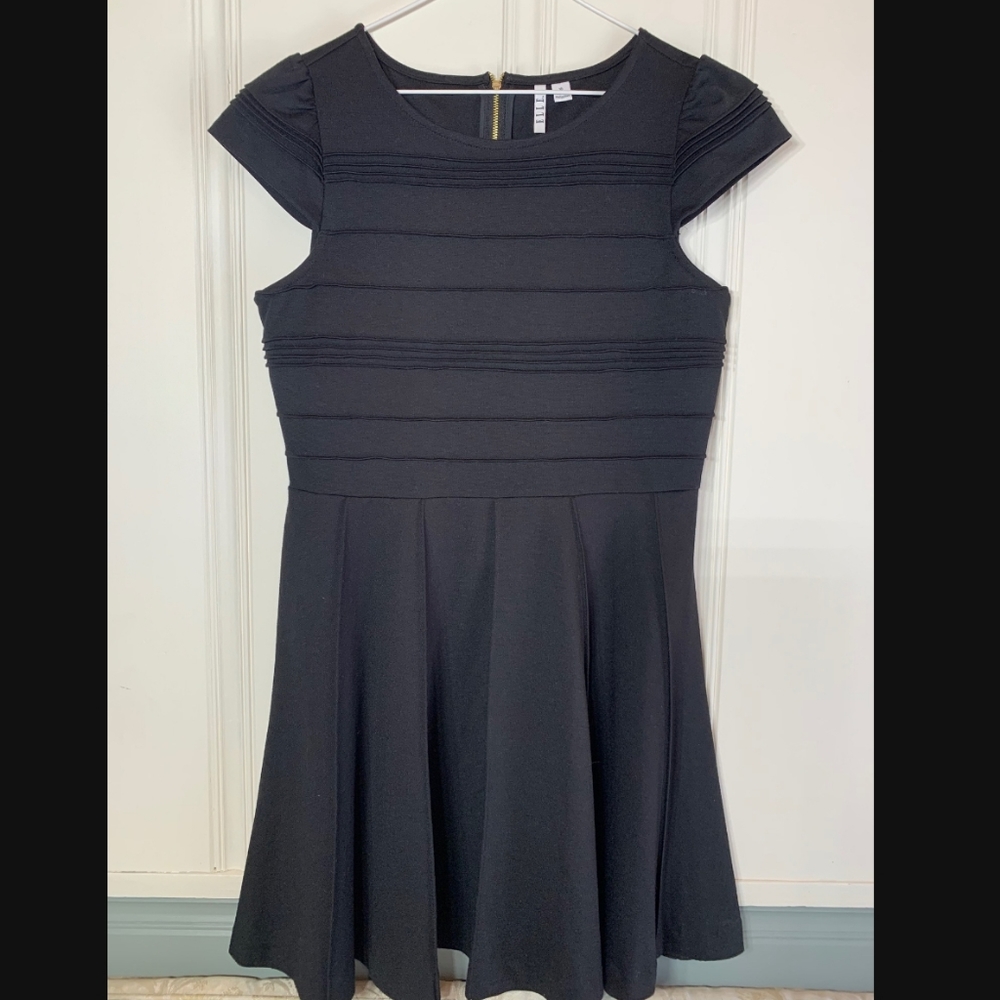 Elle Black Fit and Flare Dress